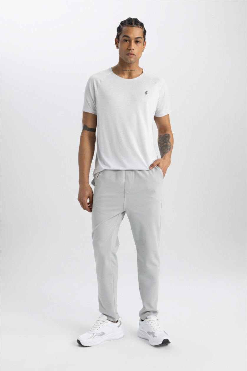 Ерлер Ашық сұр слим пішімі стандарт етек Джоггер