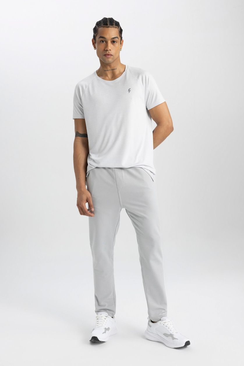 Ерлер Ашық сұр слим пішімі стандарт етек Джоггер