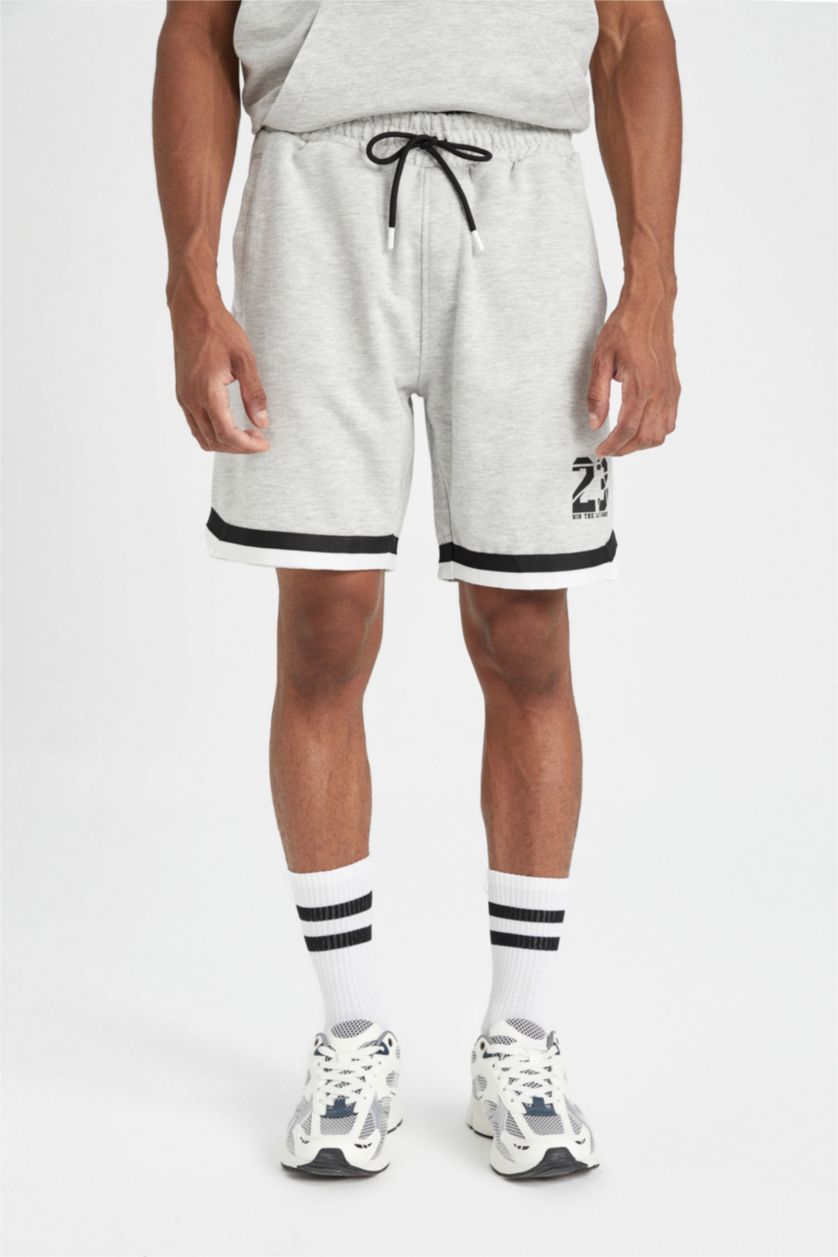 رجال ميلانج رمادي شورت قصير كارجو قصة عادية بجيب من DeFactoFit