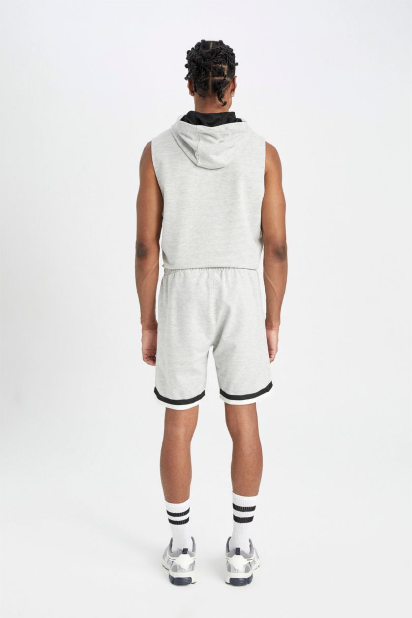 رجال ميلانج رمادي شورت قصير كارجو قصة عادية بجيب من DeFactoFit