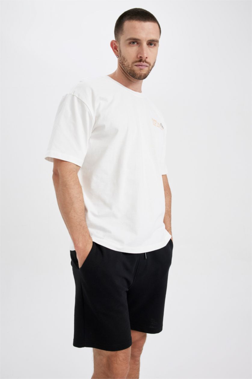 رجال بيج فاتح تي شيرت قطن اوفر سايز مطبوع