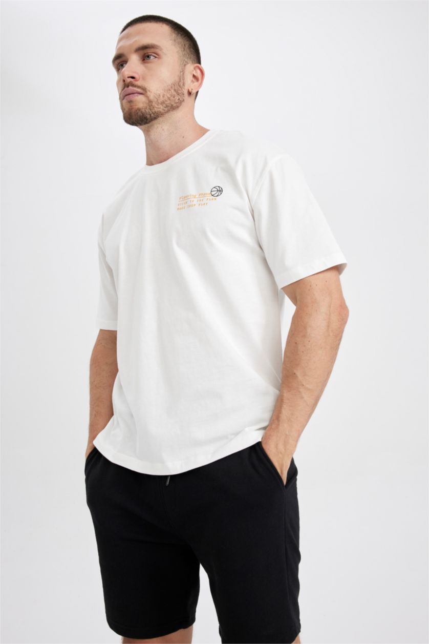 رجال بيج فاتح تي شيرت قطن اوفر سايز مطبوع