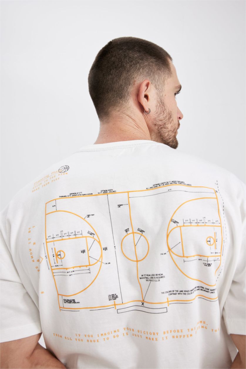 رجال بيج فاتح تي شيرت قطن اوفر سايز مطبوع