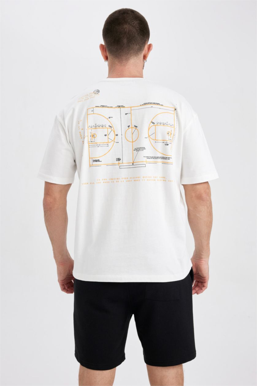 رجال بيج فاتح تي شيرت قطن اوفر سايز مطبوع
