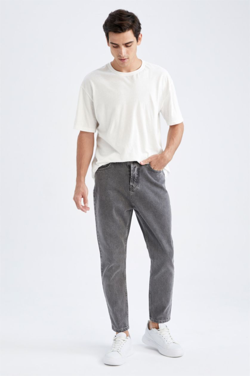 HOMME Gris Pantalon Coupe large