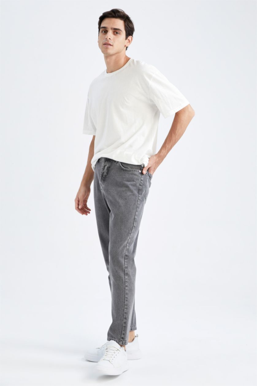 HOMME Gris Pantalon Coupe large