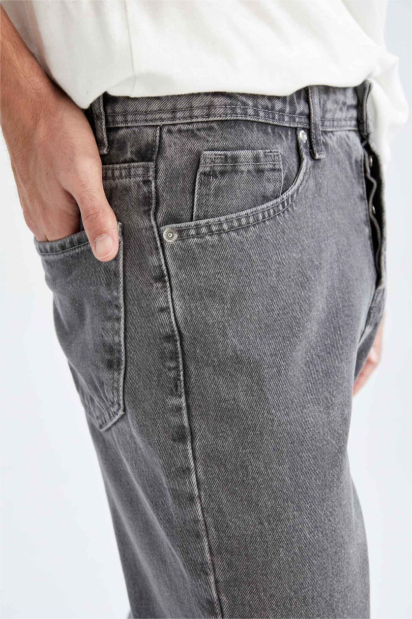 HOMME Gris Pantalon Coupe large