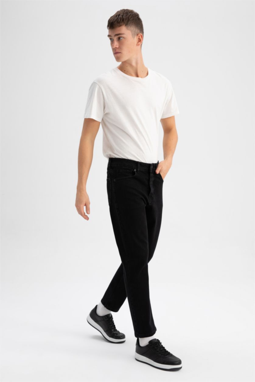 رجال أسود بنطلون جينز سليم فيت من 90's