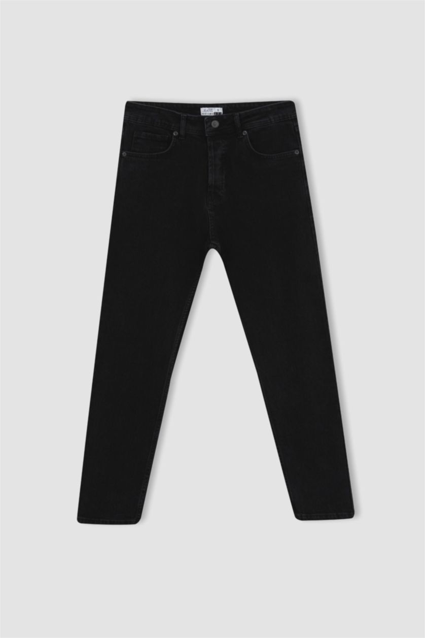 رجال أسود بنطلون جينز سليم فيت من 90's