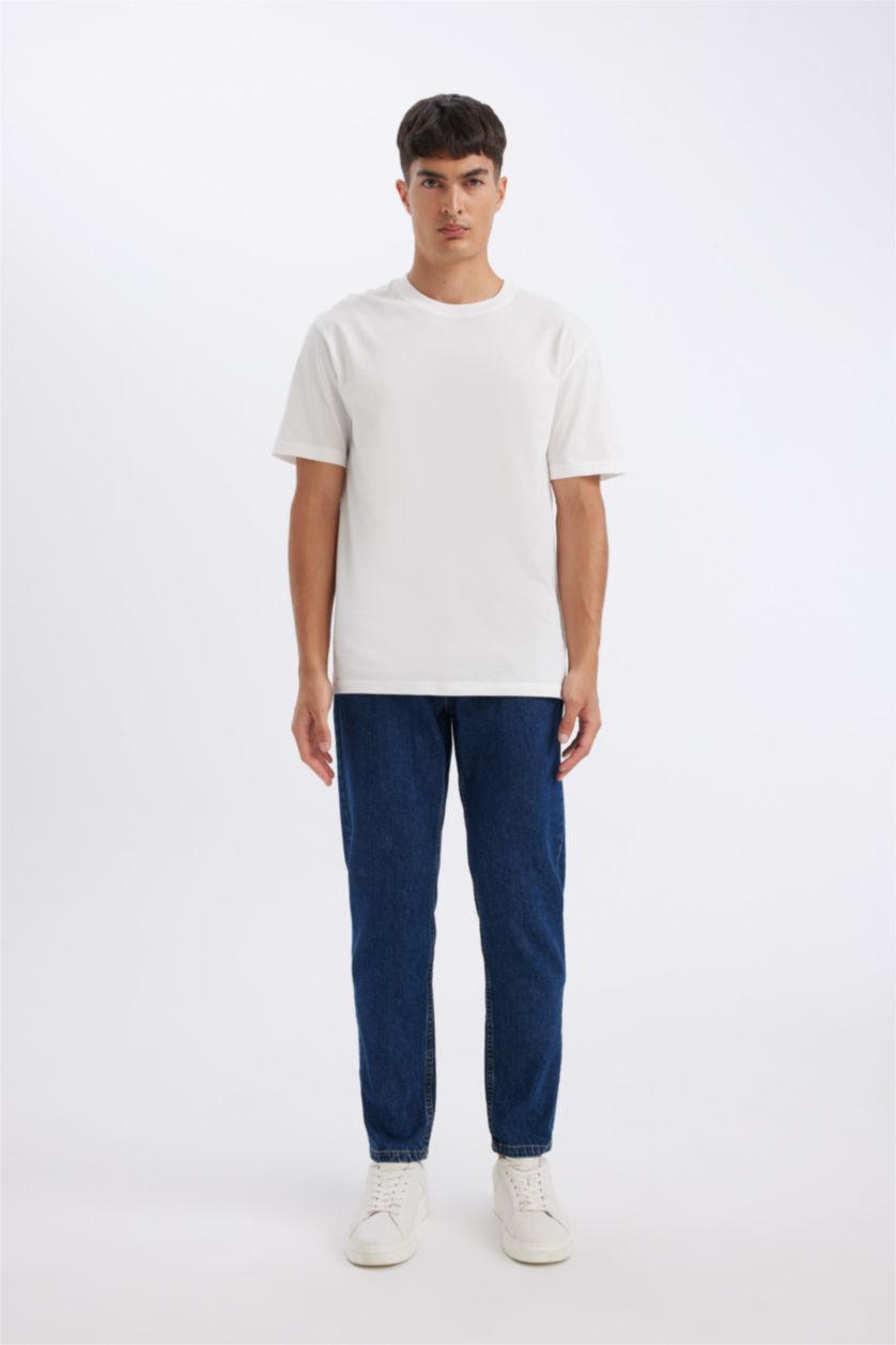 HOMME Bleu Foncé Pantalon Coupe fuselée régulière