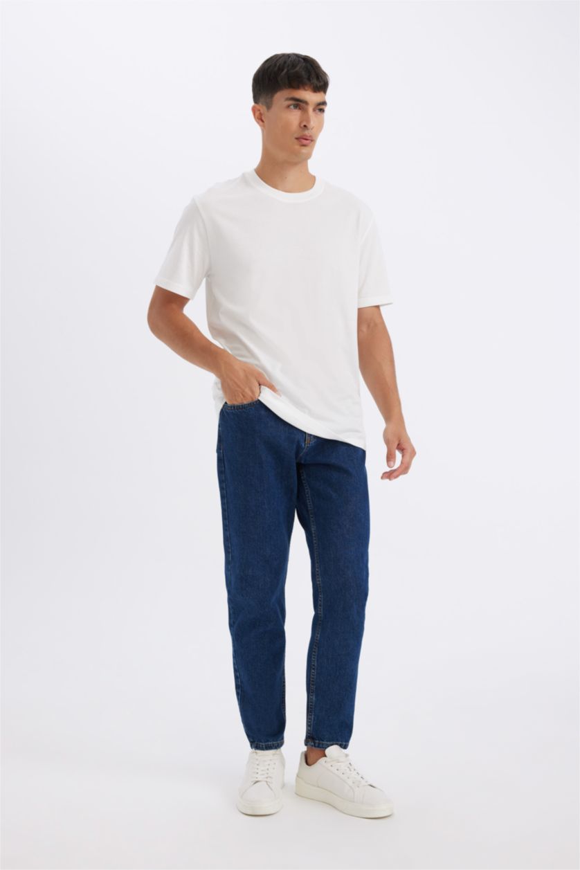 HOMME Bleu Foncé Pantalon Coupe fuselée régulière