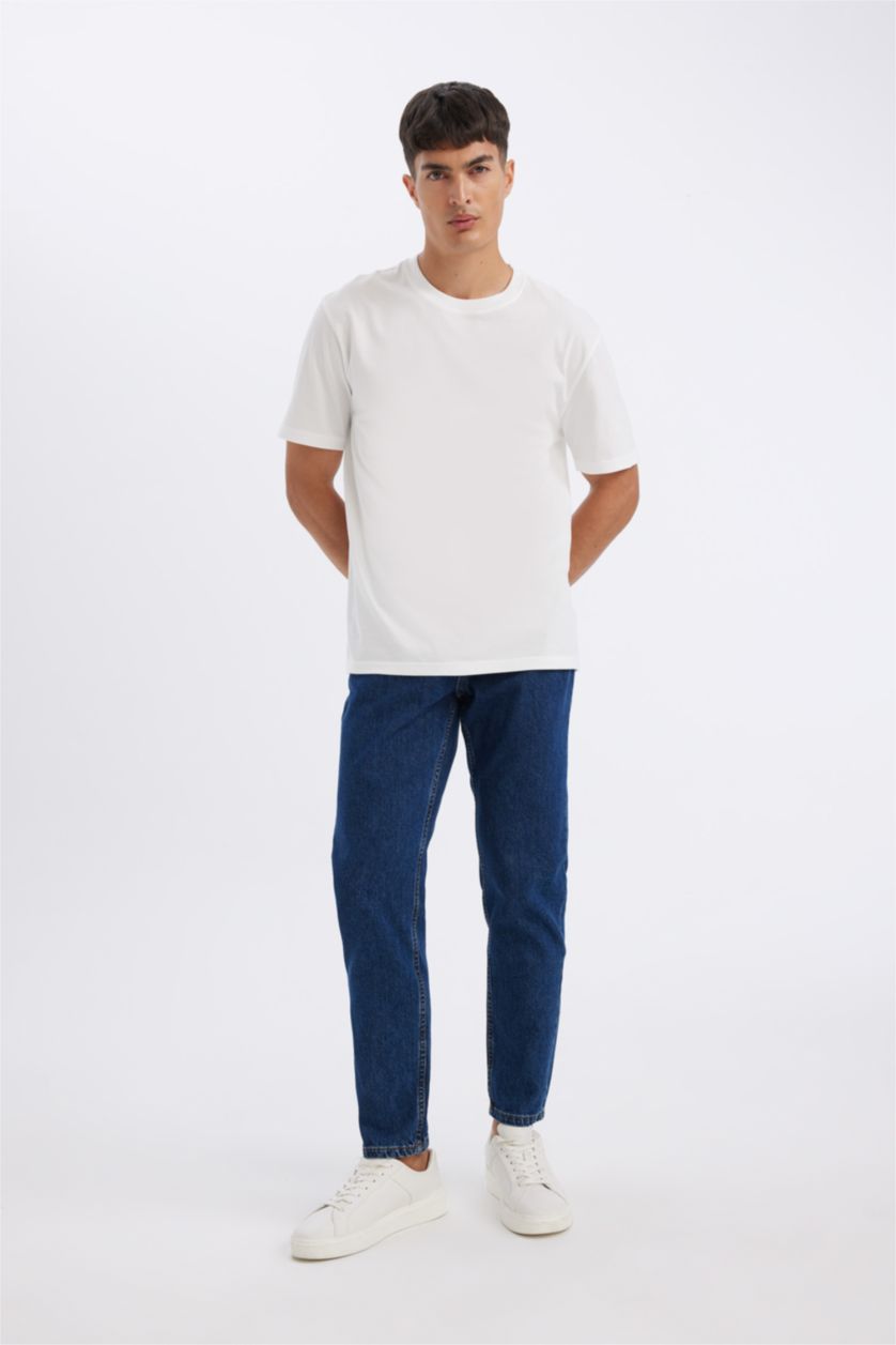 HOMME Bleu Foncé Pantalon Coupe fuselée régulière