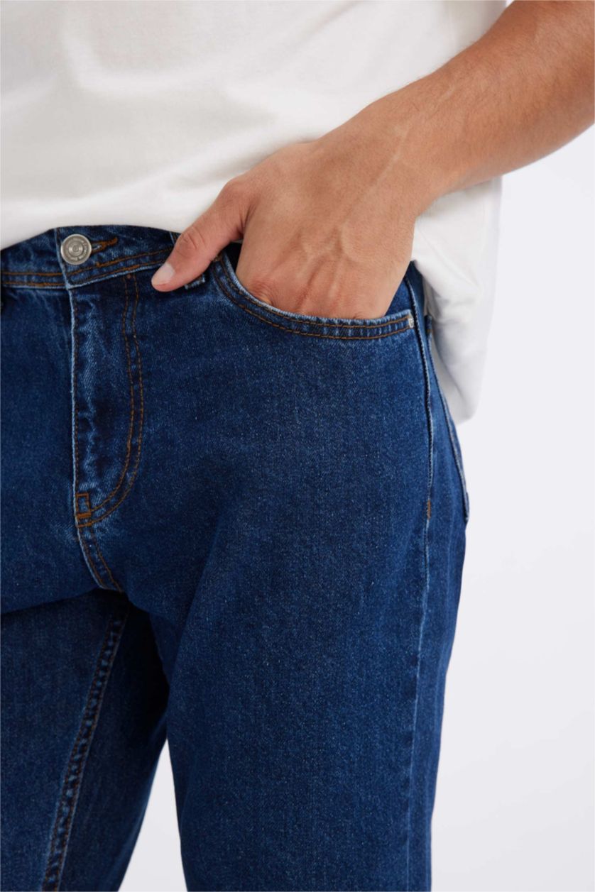 HOMME Bleu Foncé Pantalon Coupe fuselée régulière