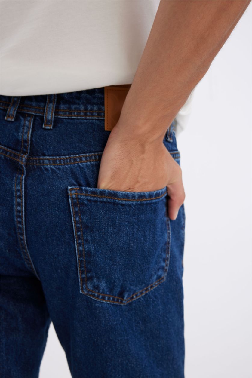 HOMME Bleu Foncé Pantalon Coupe fuselée régulière