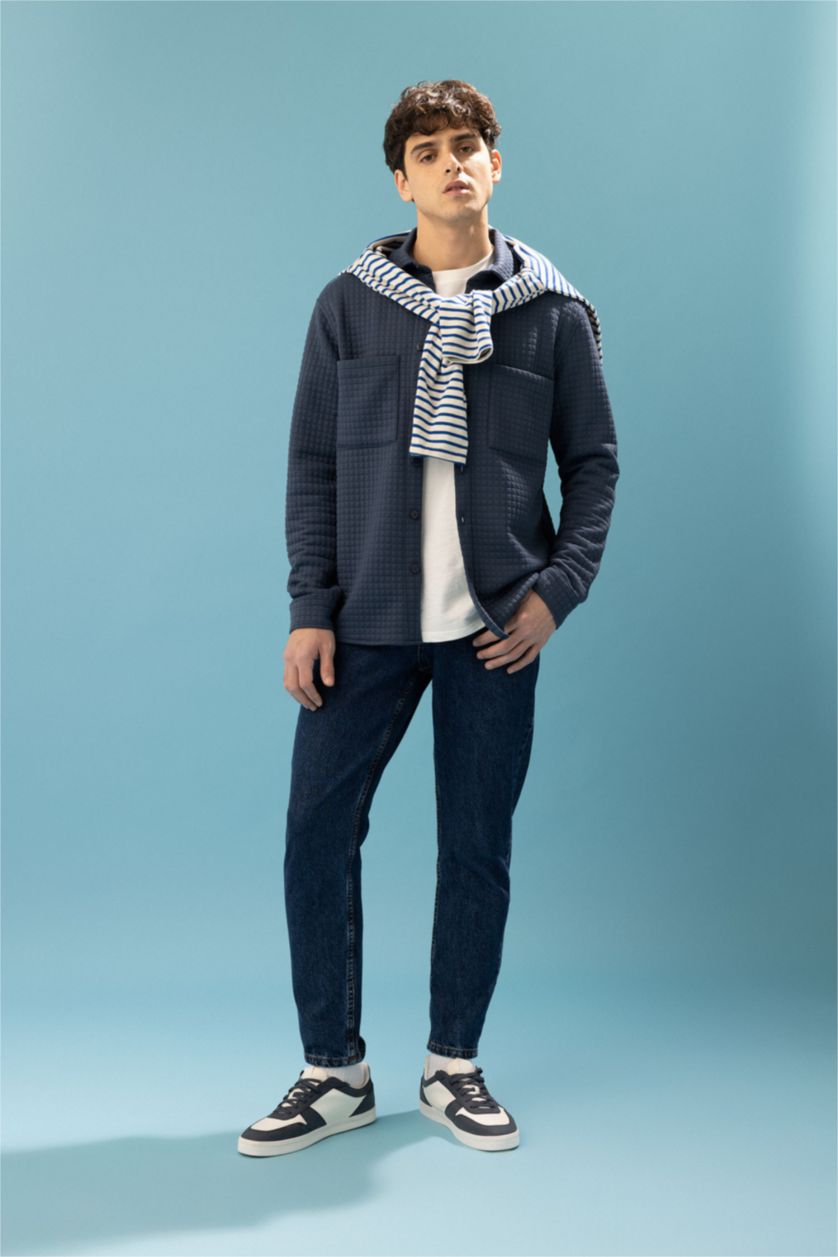 HOMME Bleu Foncé Pantalon Coupe fuselée régulière