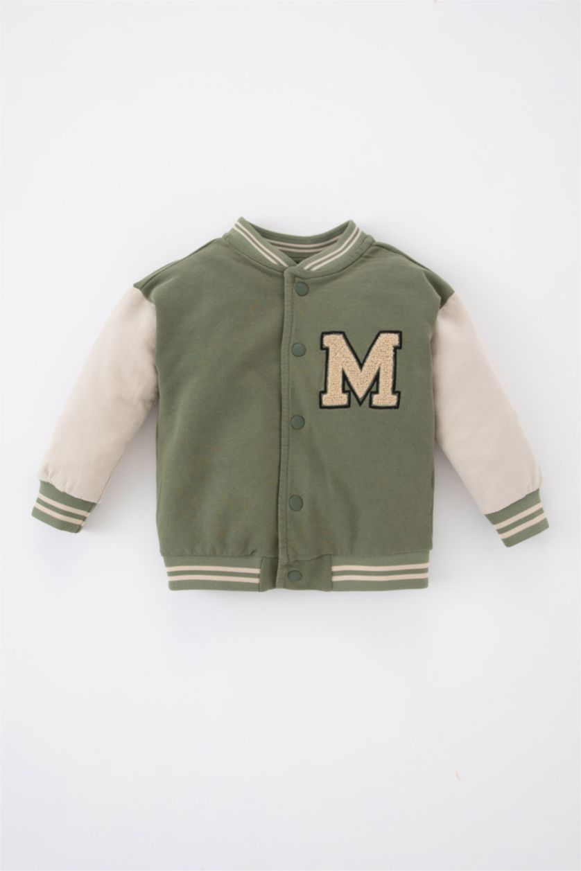 BABY BOY Green Baby Boy Slogan Printed Sweatshirt Fabric Cardigan