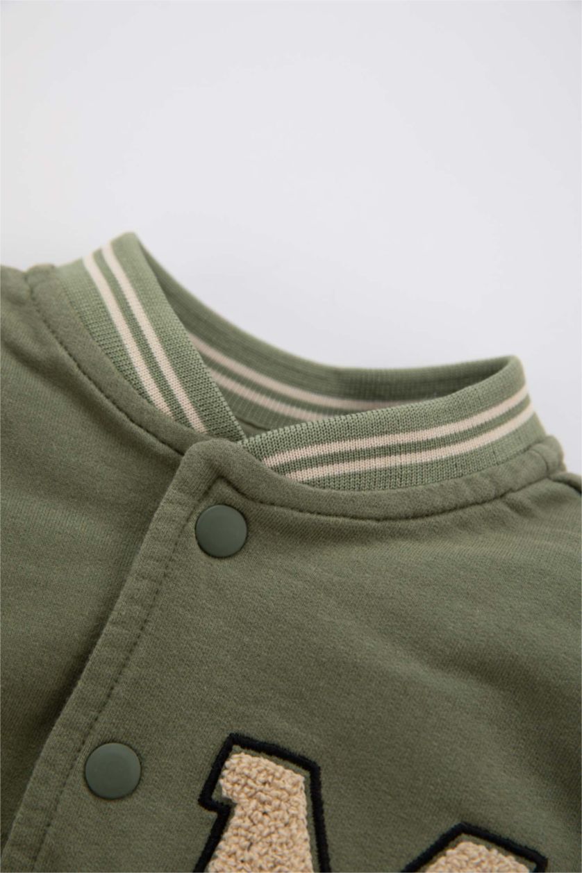 BABY BOY Green Baby Boy Slogan Printed Sweatshirt Fabric Cardigan