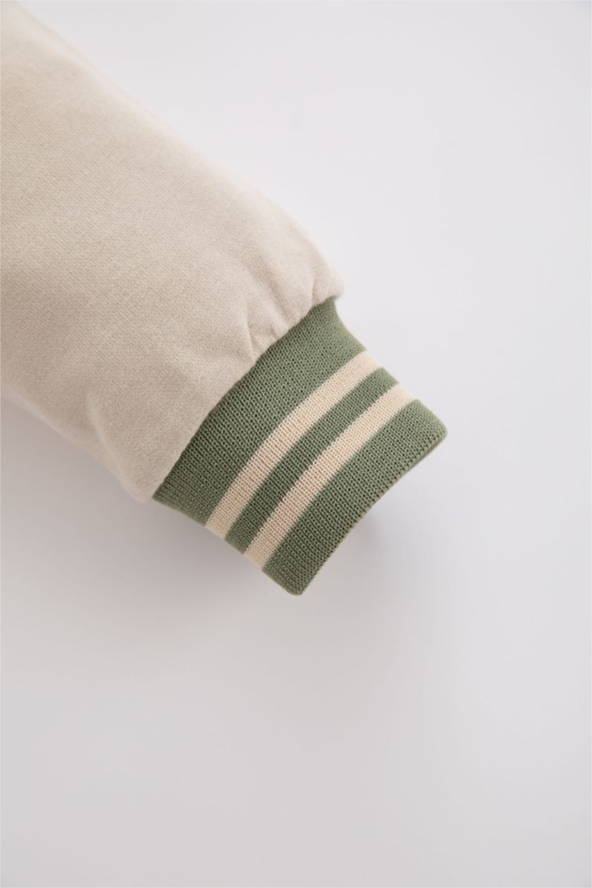 BABY BOY Green Baby Boy Slogan Printed Sweatshirt Fabric Cardigan