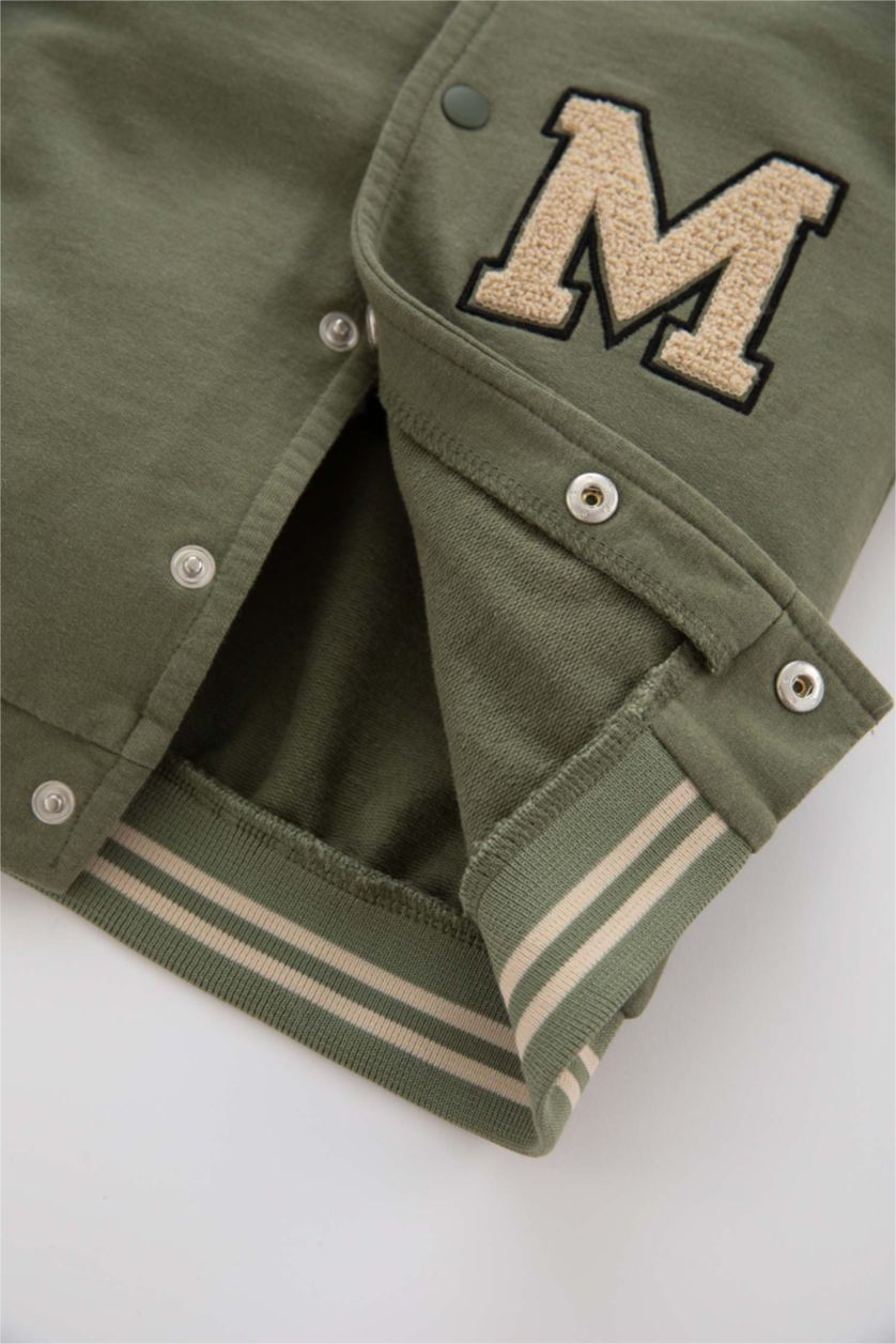 BABY BOY Green Baby Boy Slogan Printed Sweatshirt Fabric Cardigan