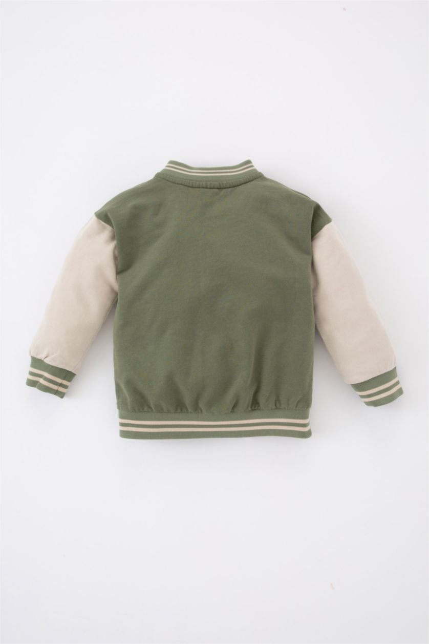 BABY BOY Green Baby Boy Slogan Printed Sweatshirt Fabric Cardigan