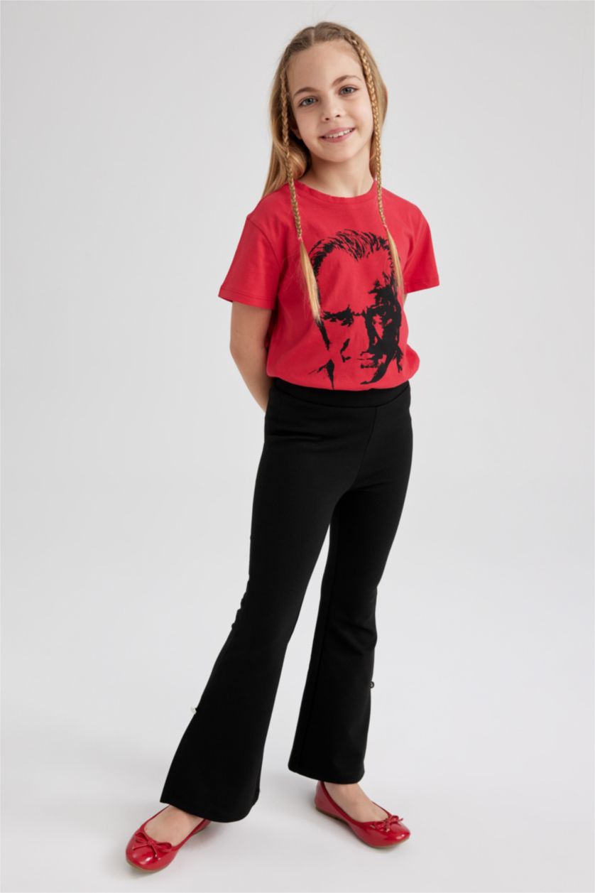 FILLES Noir Pantalon Évasé Pour Fille