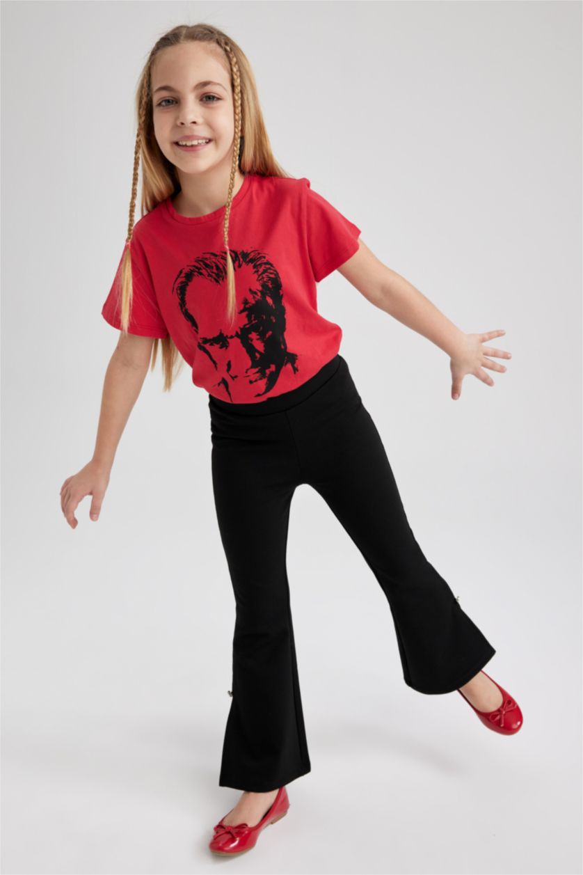 FILLES Noir Pantalon Évasé Pour Fille