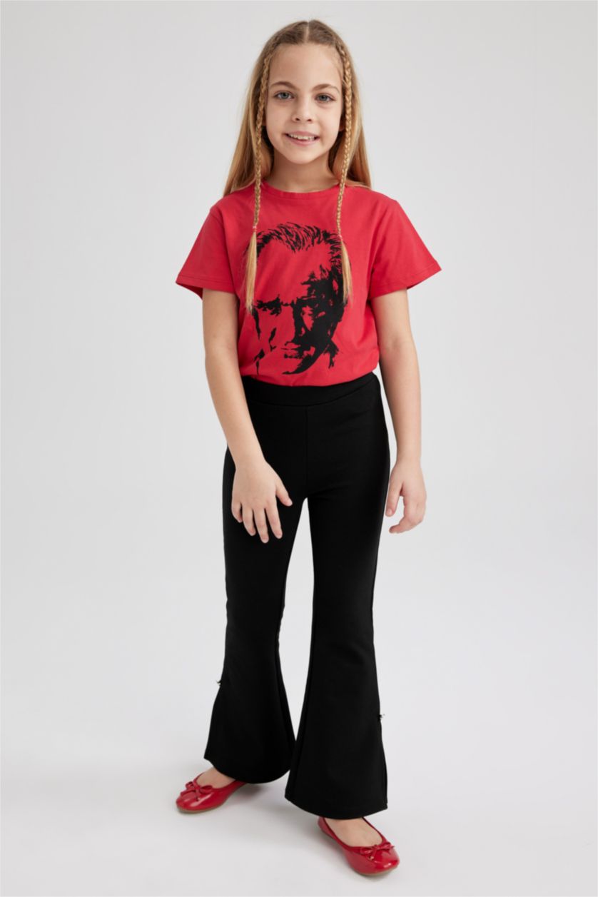 FILLES Noir Pantalon Évasé Pour Fille