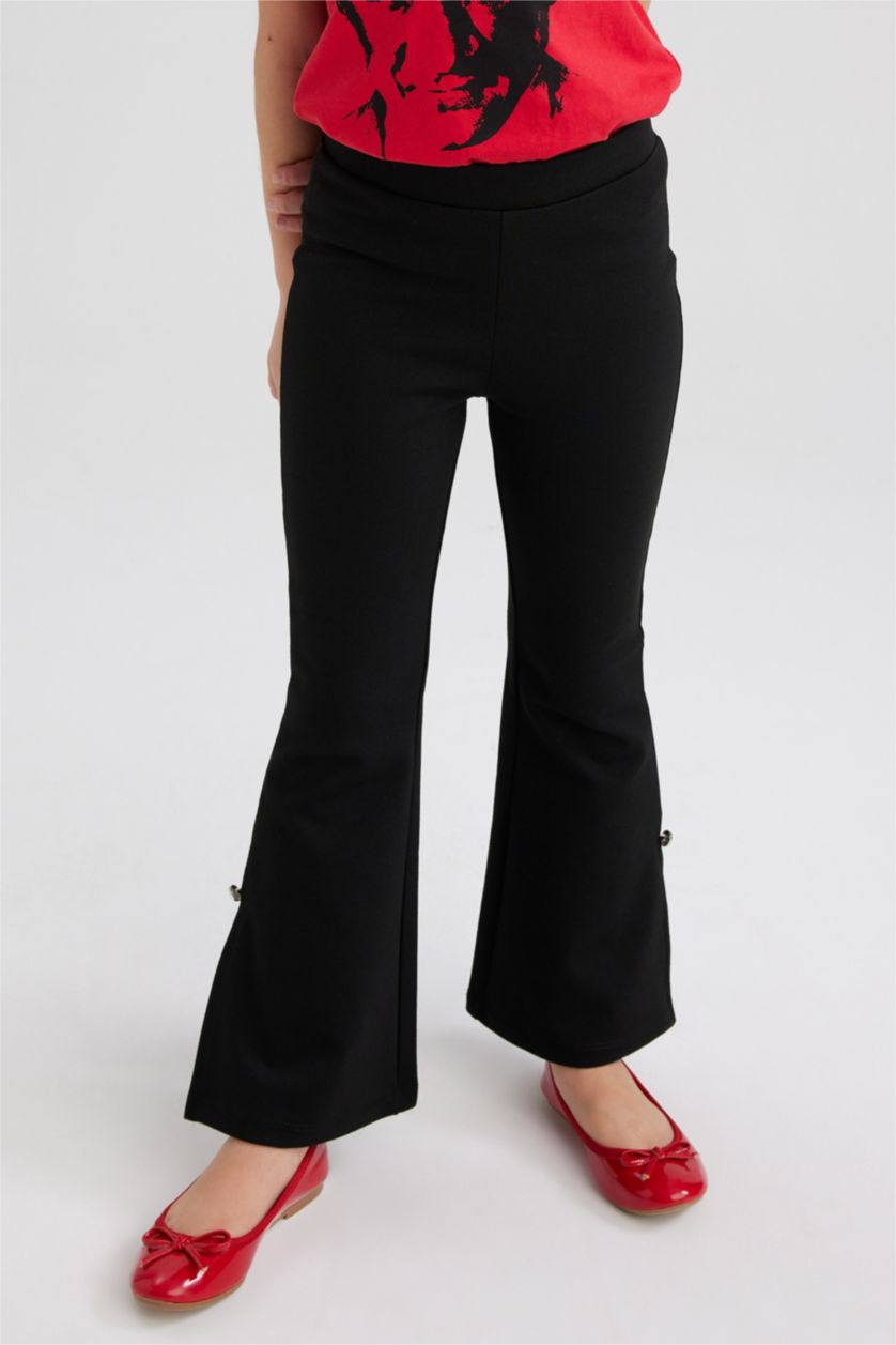 FILLES Noir Pantalon Évasé Pour Fille