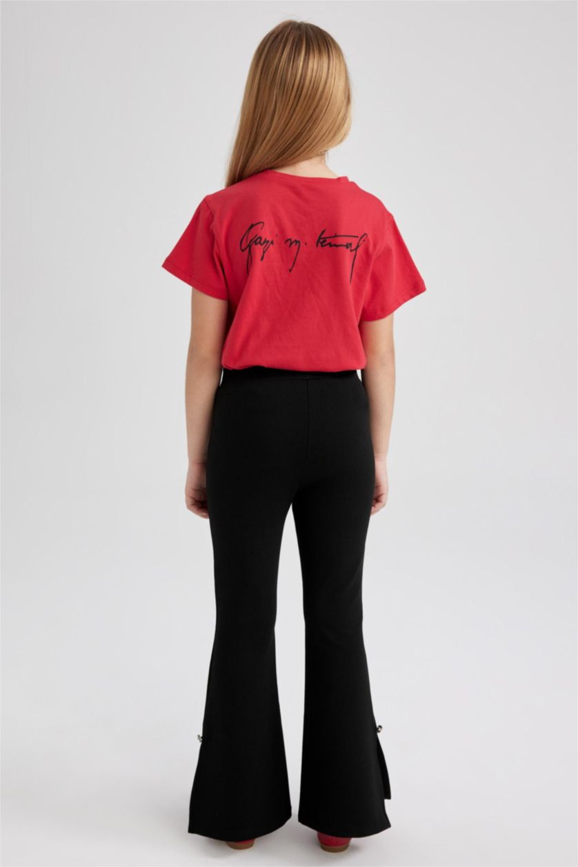 FILLES Noir Pantalon Évasé Pour Fille