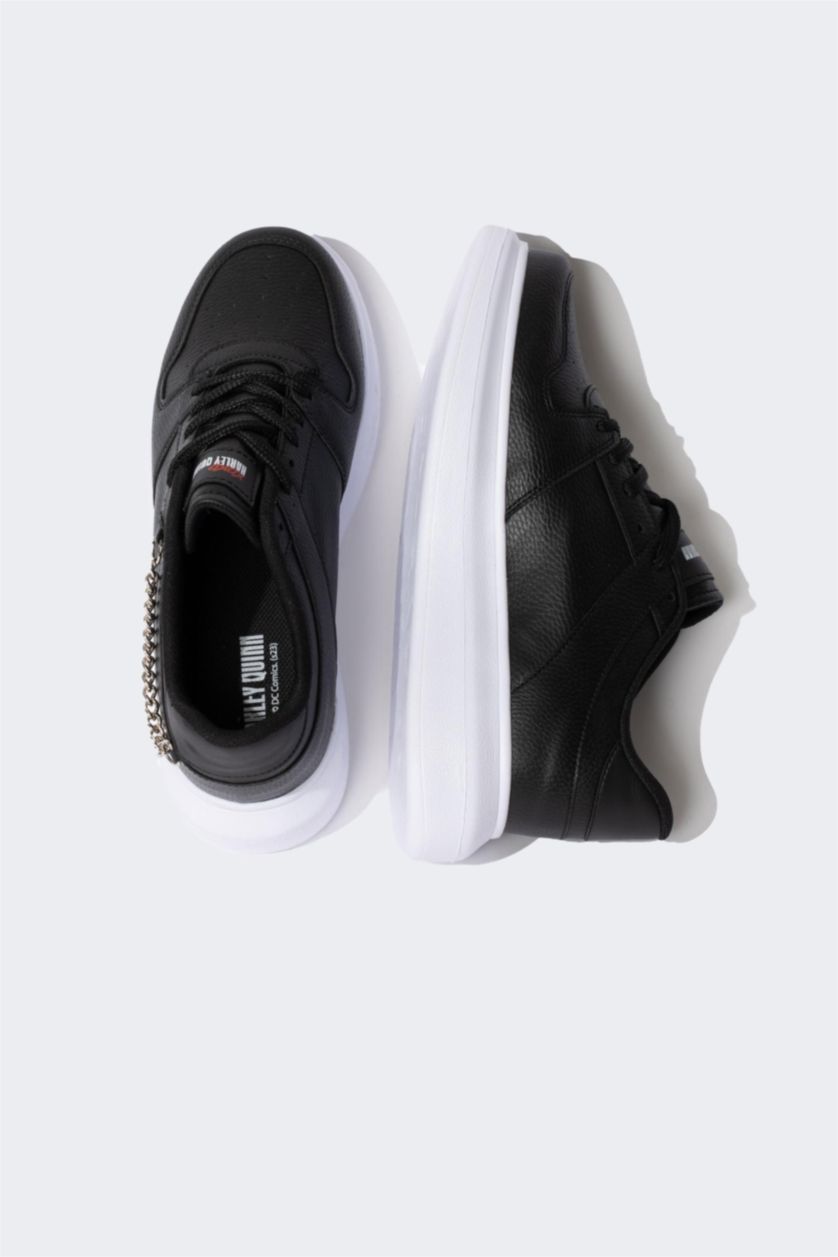 Женщины Черный Кроссовки Harley Quinn на высокой подошве из искусственной кожи