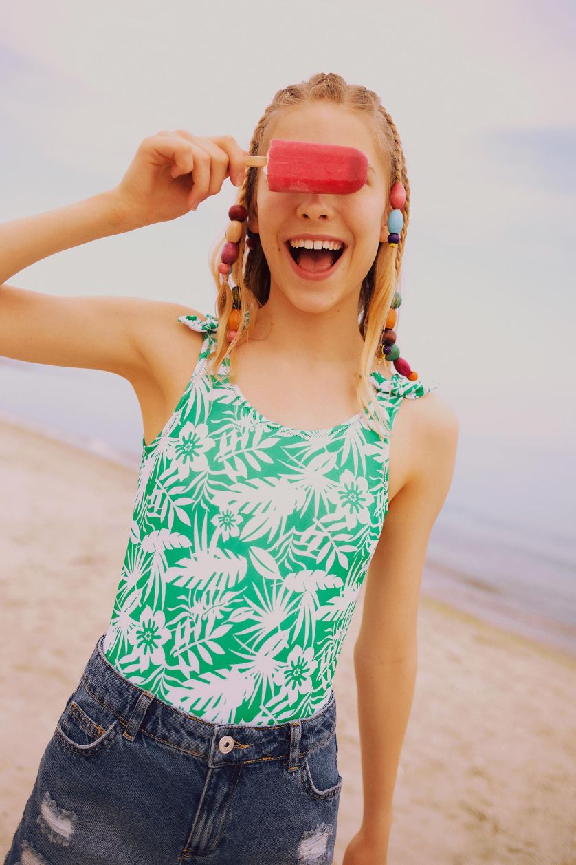 GIRLS & TEENS Green Girl Swimwear