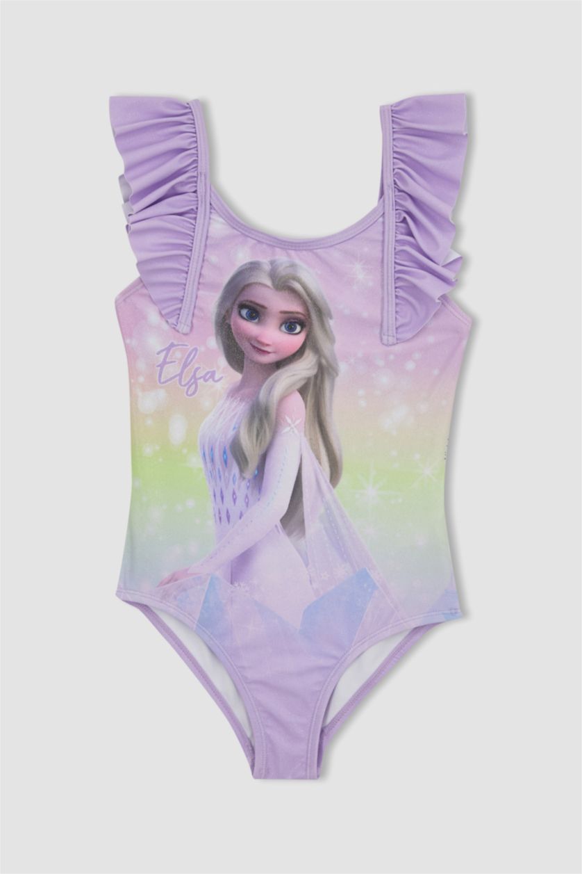 بنات أرجواني مايوه بحر فروزن بناتي بقصة عادية