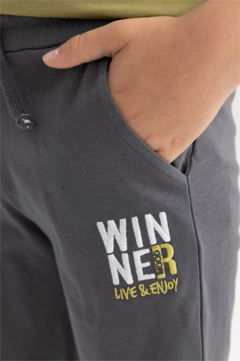 GARÇONS Anthracite Short Garçon Coupe Regular En Coton Peigné