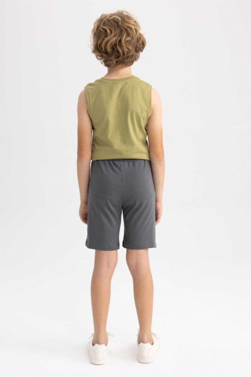 GARÇONS Anthracite Short Garçon Coupe Regular En Coton Peigné