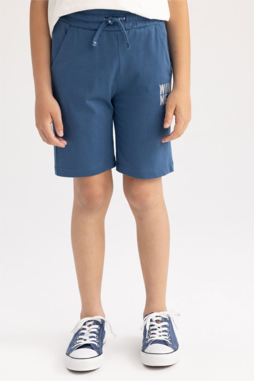 أولادي نيلي شورت اولادي طويل قطن ممشط قصة عادية