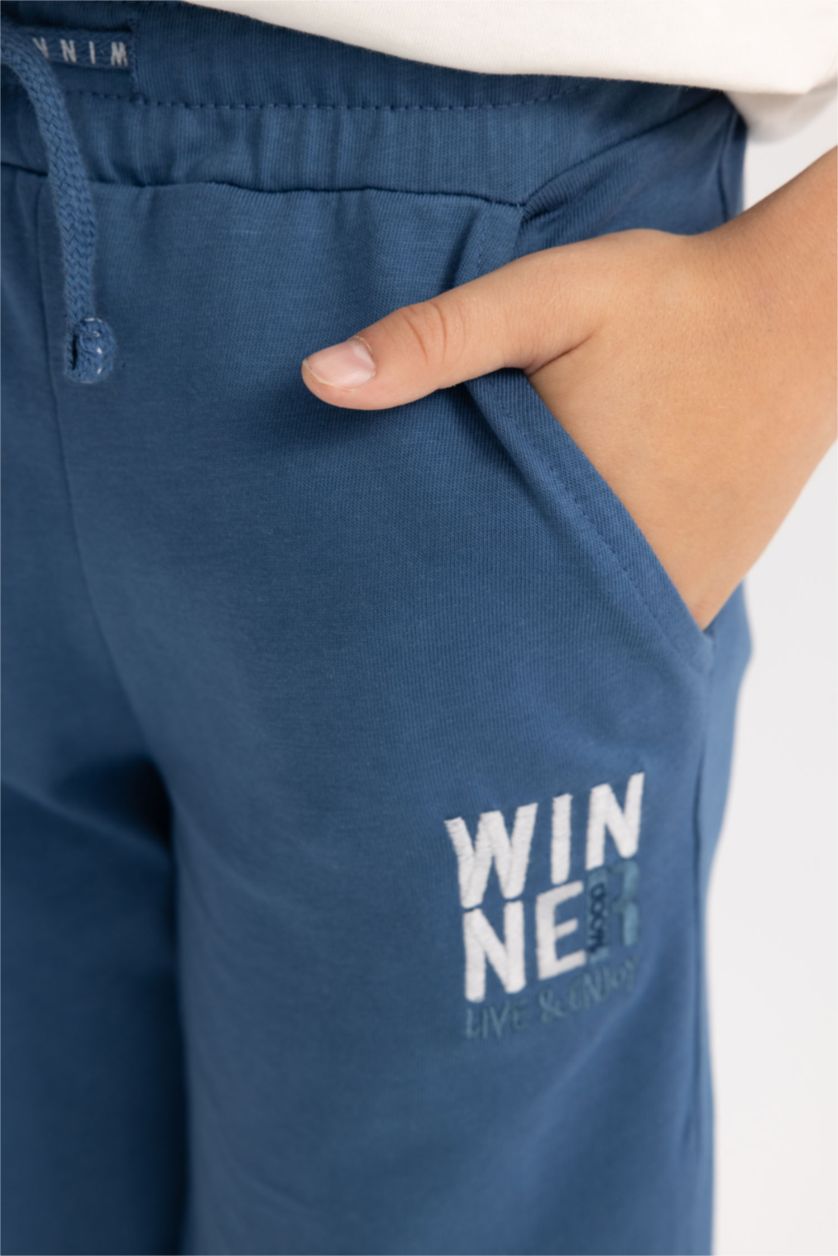 أولادي نيلي شورت اولادي طويل قطن ممشط قصة عادية