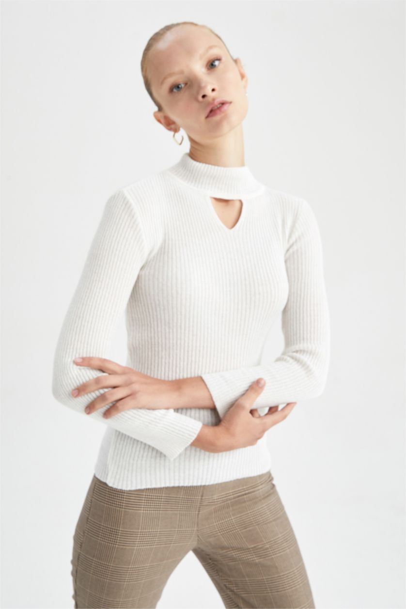 WOMAN Ecru Slim Fit Pullover
