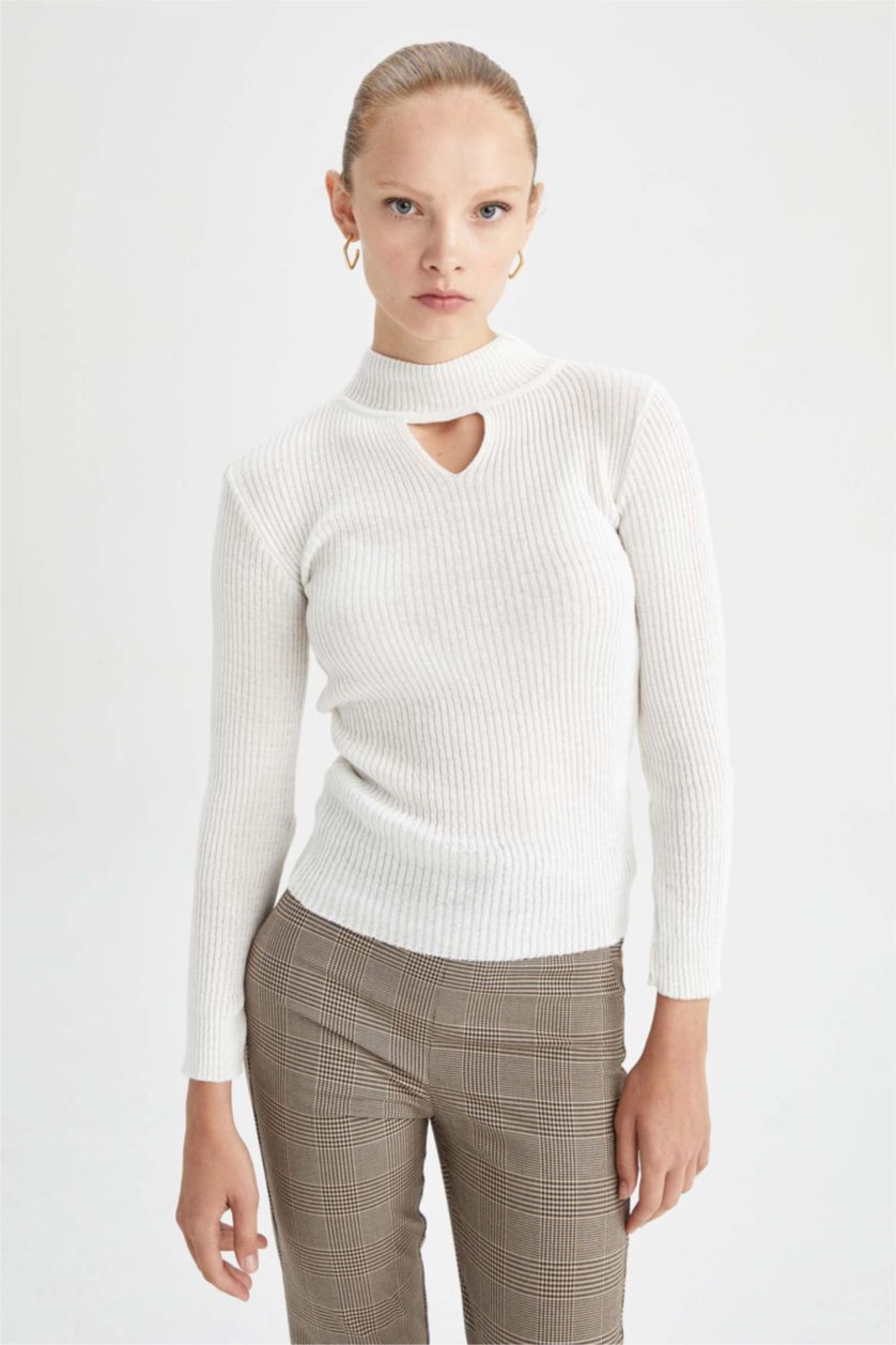 WOMAN Ecru Slim Fit Pullover