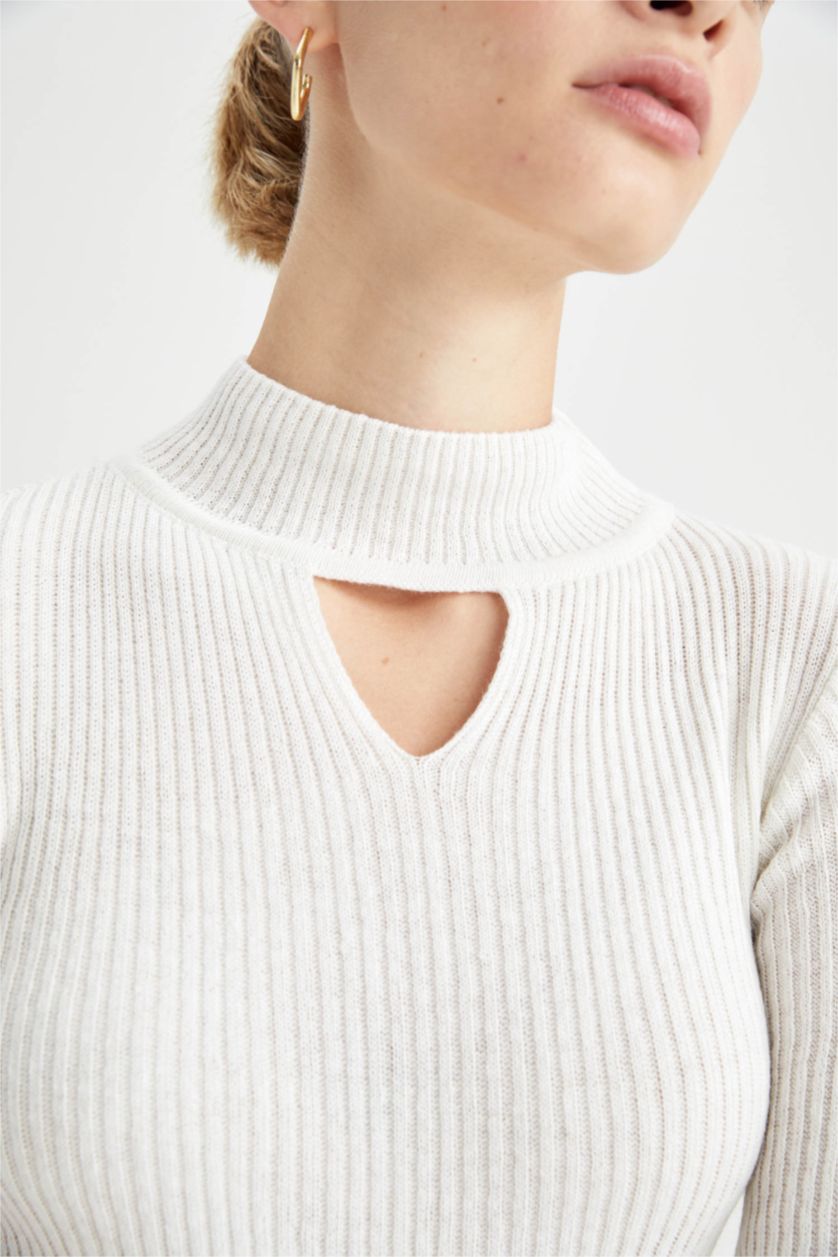 WOMAN Ecru Slim Fit Pullover