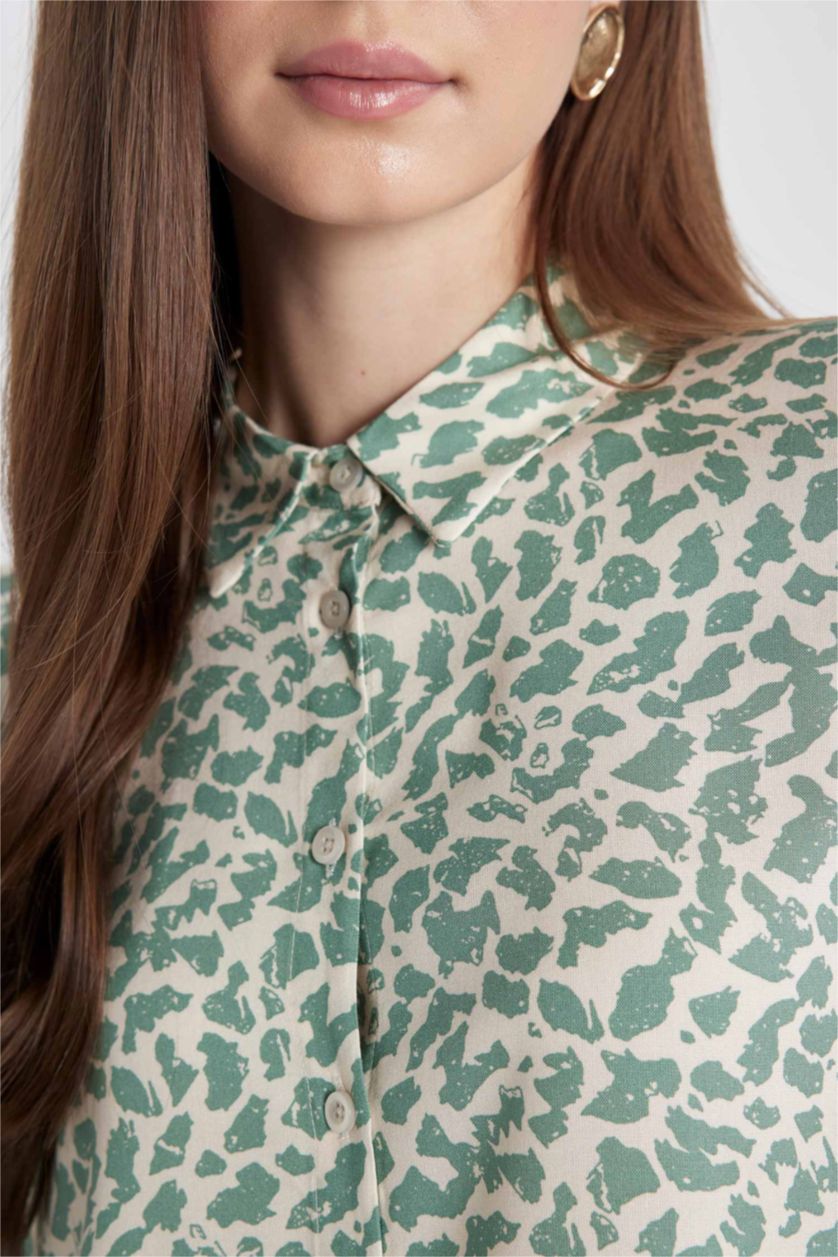 WOMAN Light Green Regular Fit Long Sleeve Tunic