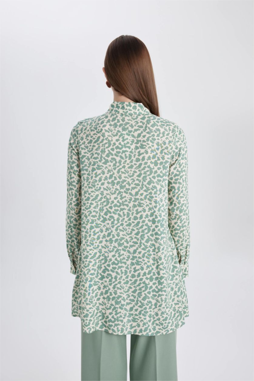 WOMAN Light Green Regular Fit Long Sleeve Tunic