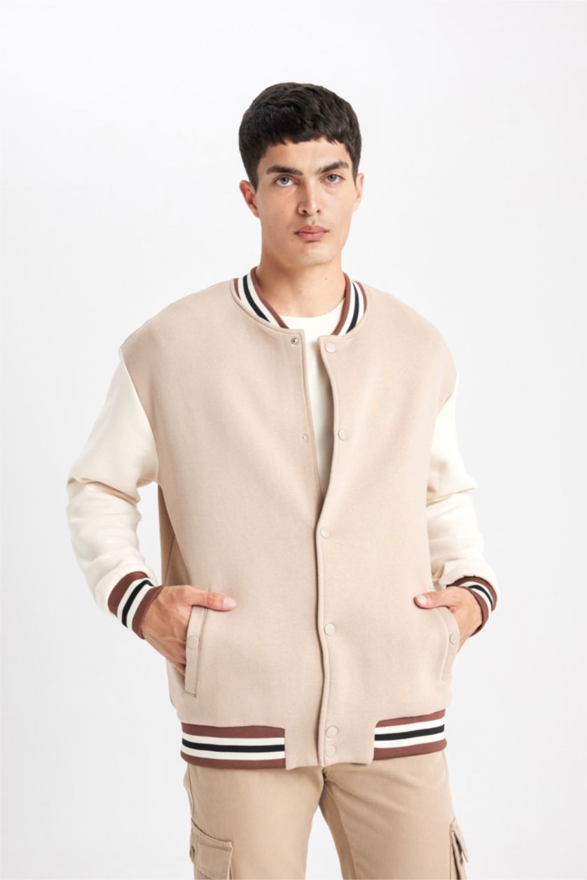 MAN Vison Relax Fit Bomber Collar Cardigan