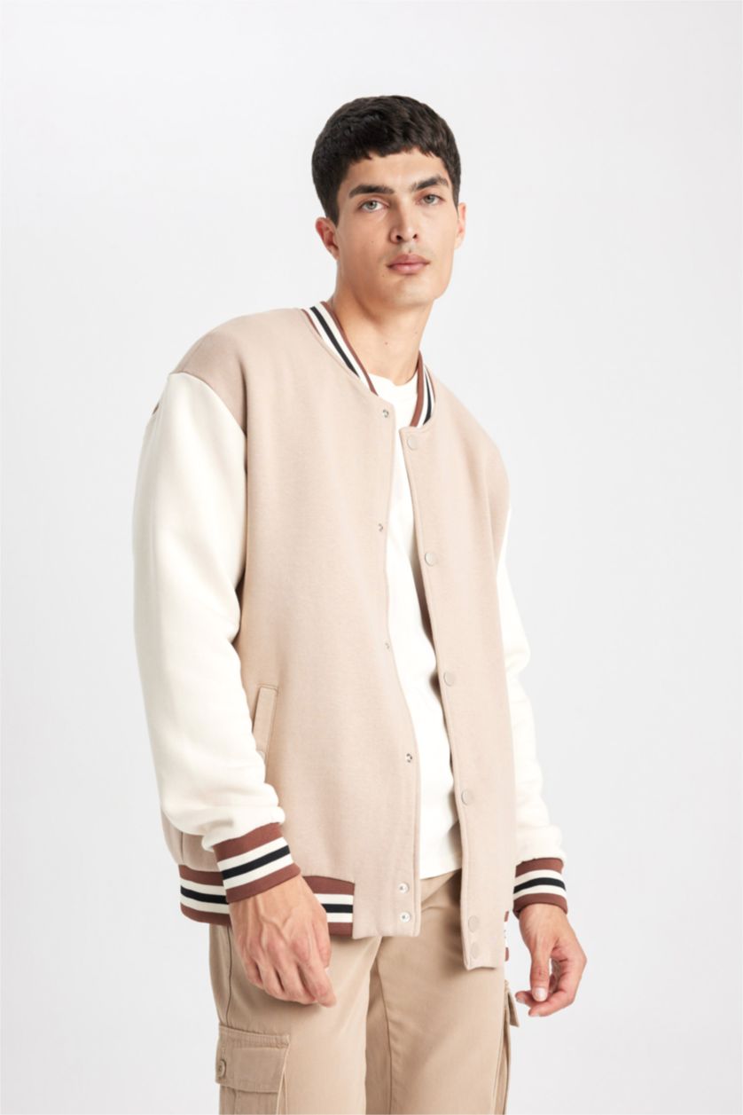 MAN Vison Relax Fit Bomber Collar Cardigan