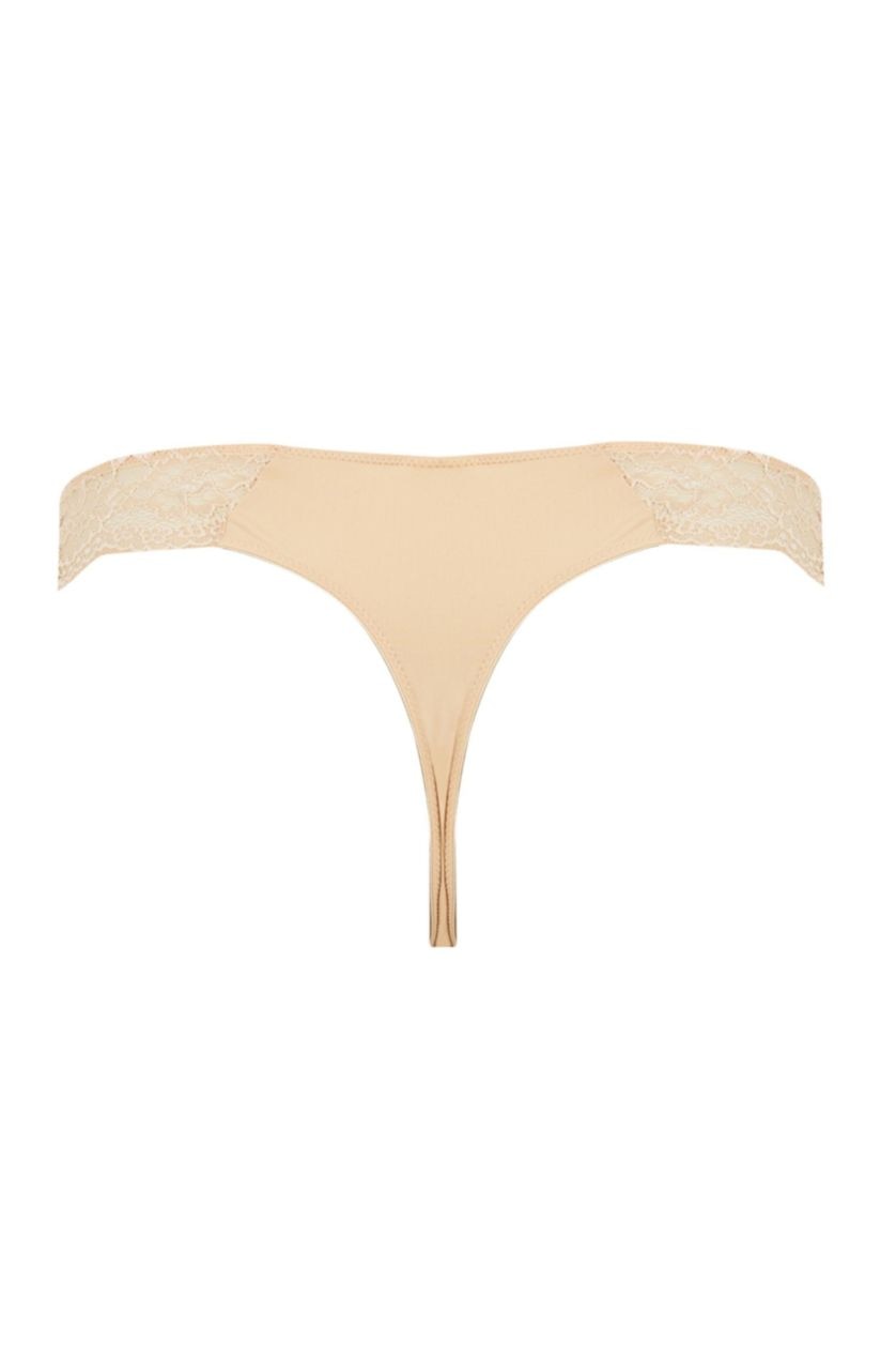 WOMAN Beige Fall In Love Lace Brazilian Panties