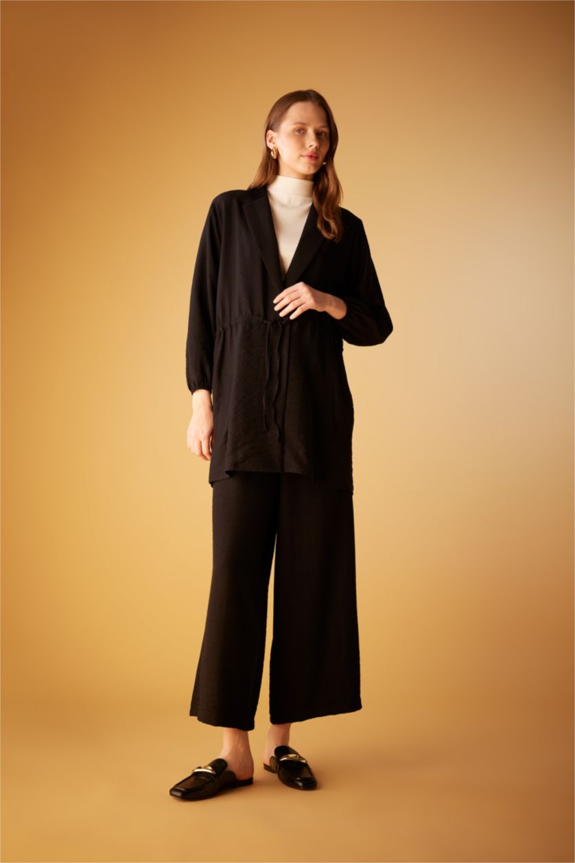 FEMME Noir Pantalon Palazzo