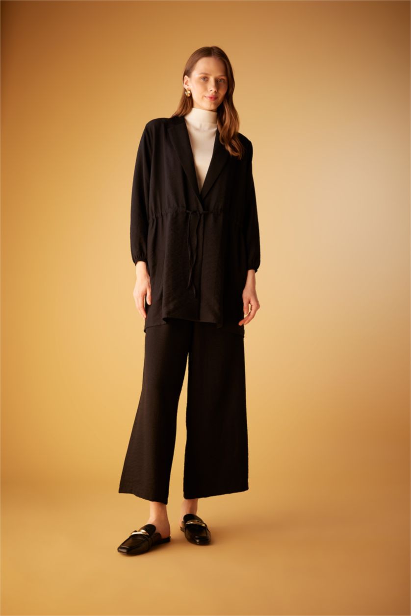 FEMME Noir Pantalon Palazzo