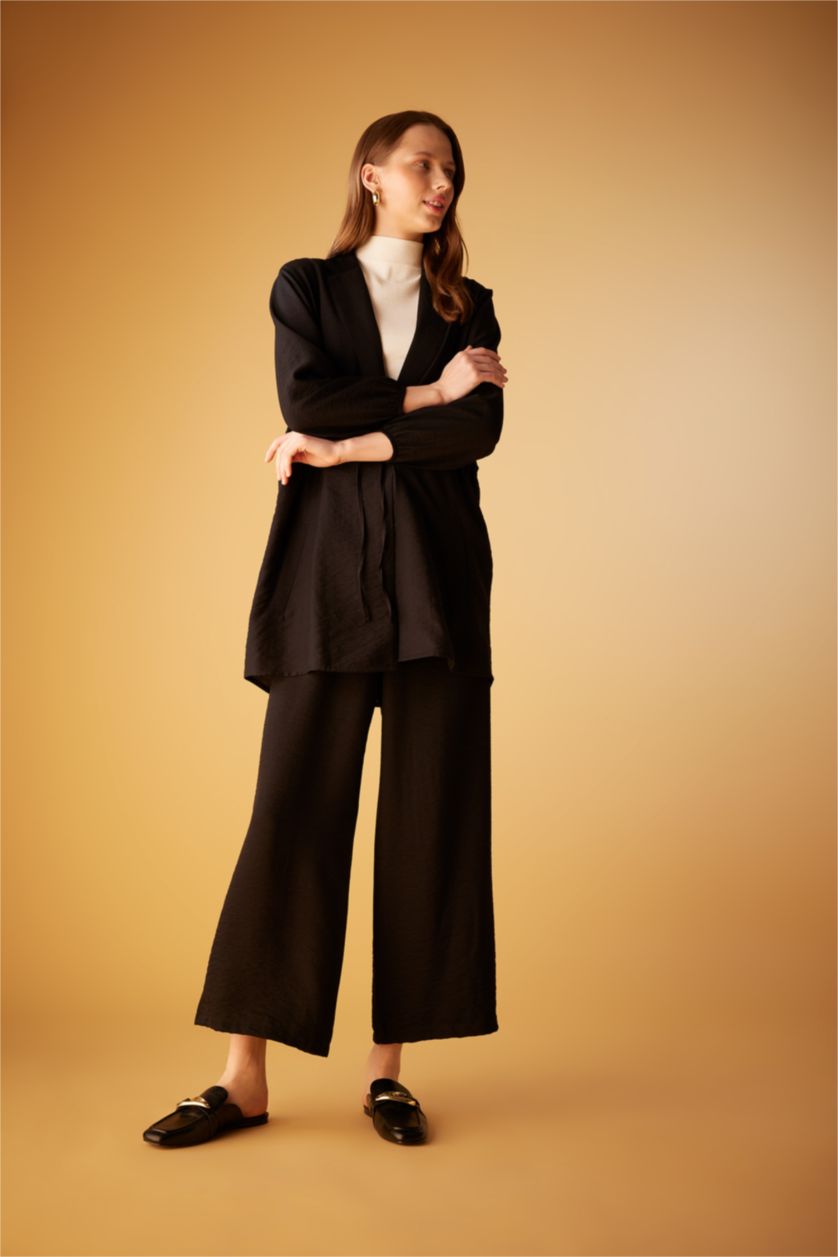 FEMME Noir Pantalon Palazzo