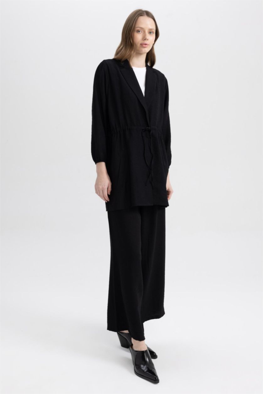 FEMME Noir Pantalon Palazzo