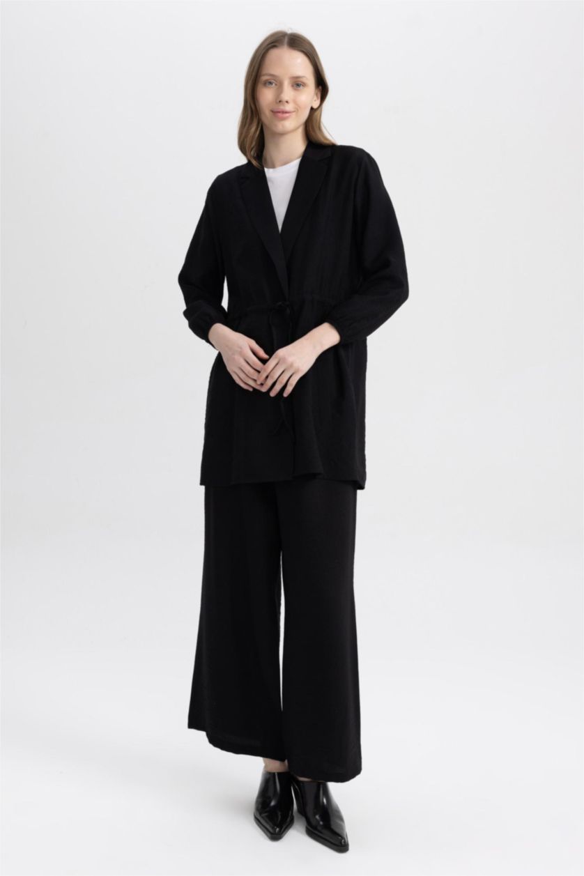 FEMME Noir Pantalon Palazzo