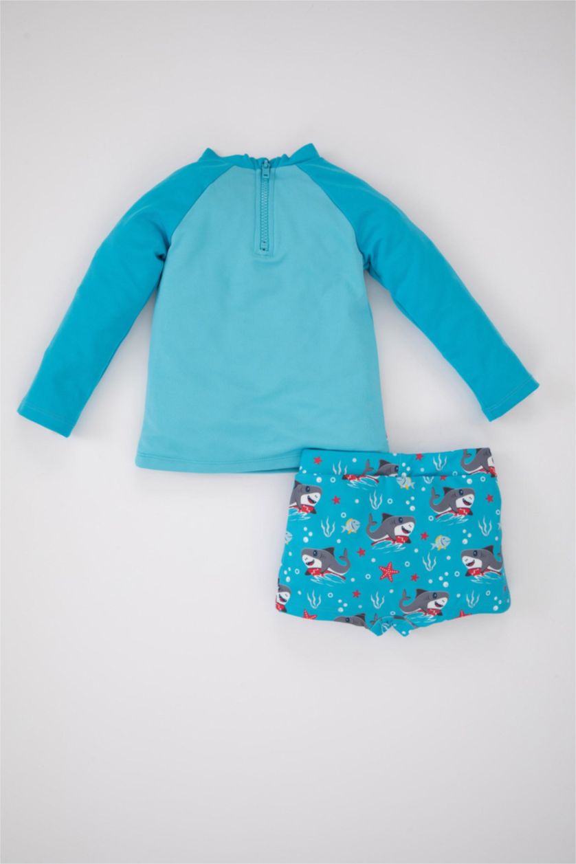 Малыши мальчики Бирюзовый Купальник стандартного кроя с принтом